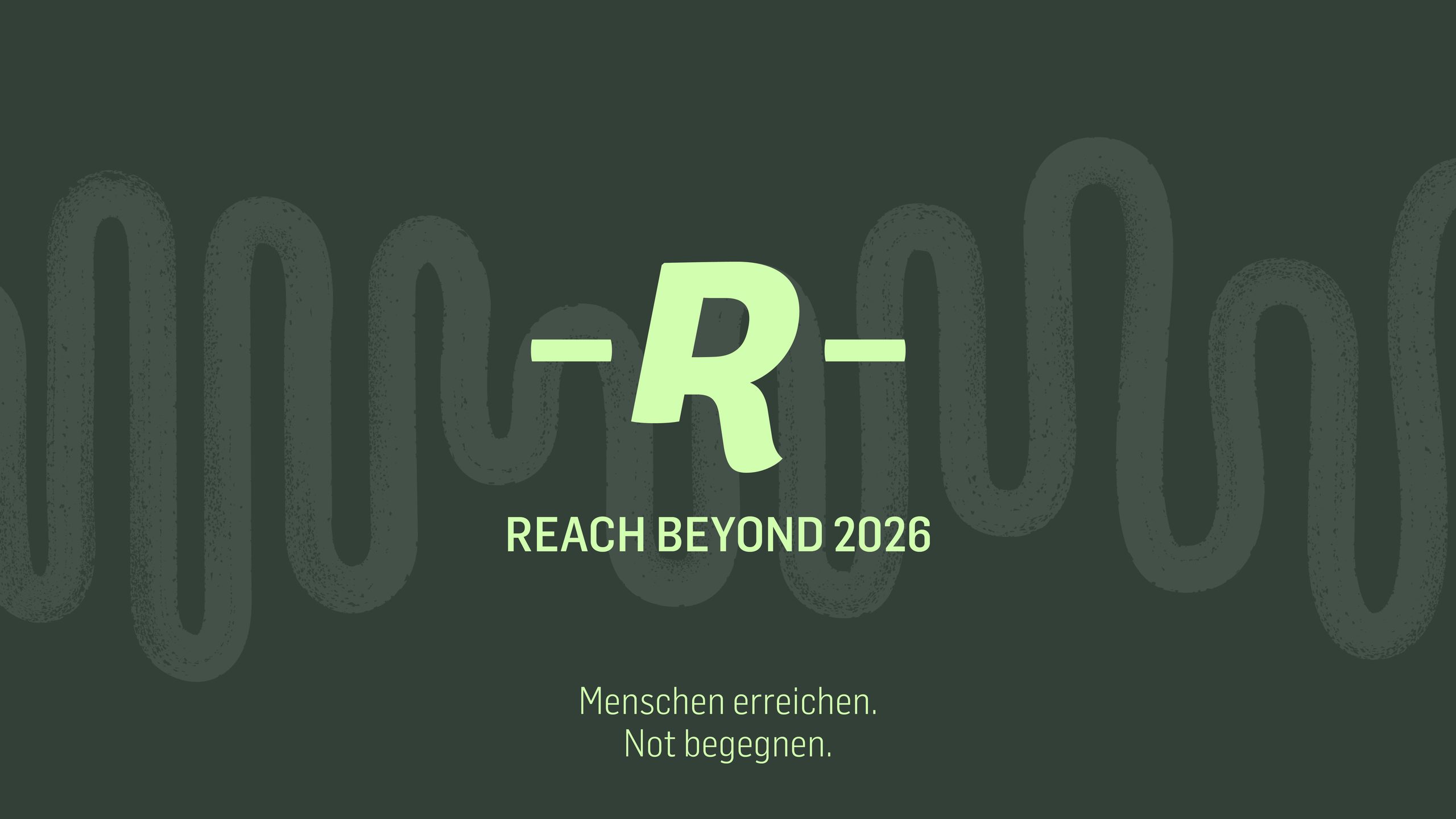 Logo mit großem Buchstaben R und Text REACH BEYOND 2026.