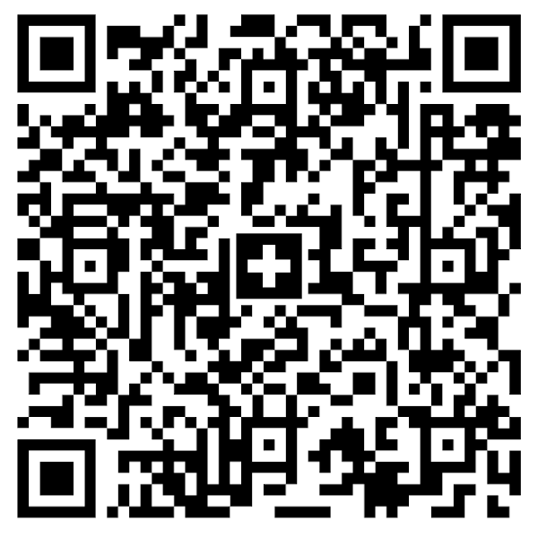 QR-Code mit Pluszeichen in der Mitte, zum Scannen.