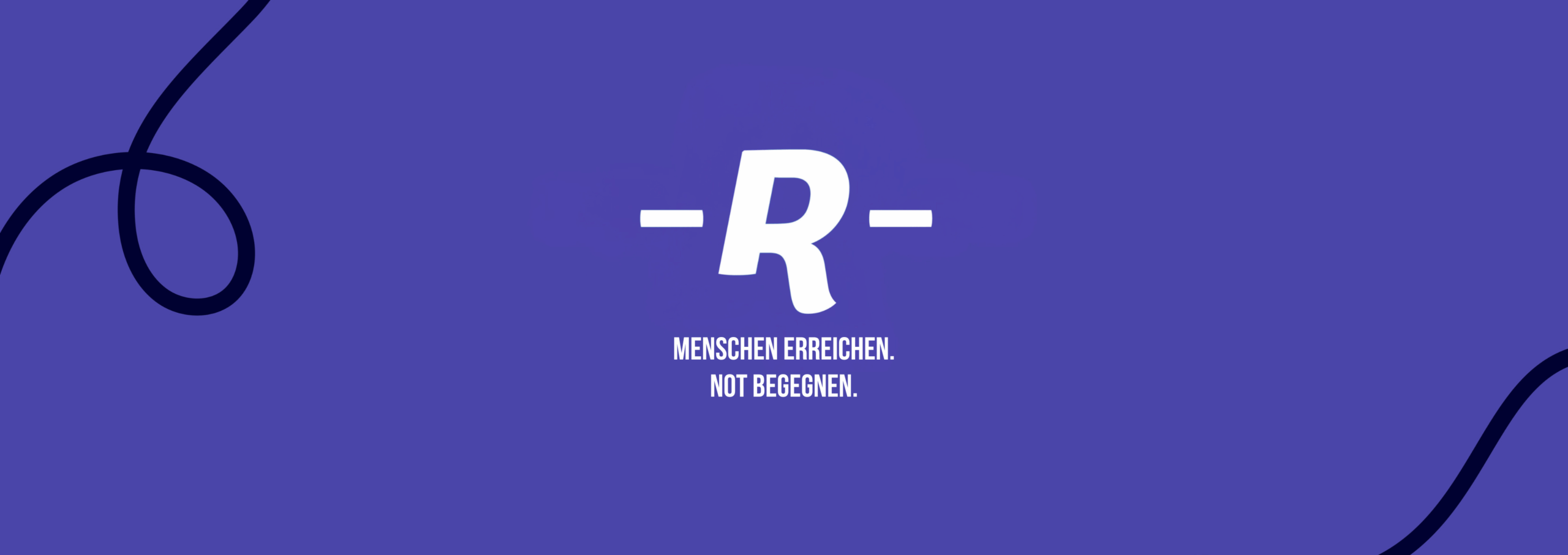 Flaches Bild mit Logo des ICF Bern, inspirierende Botschaft „Menschen erreichen. Not begegnen.“ in weiß auf blauem Hintergrund, moderne Gestaltung, christliche Gemeinschaft, religiöse Veranstaltung, christliches Treffen, Kirche Bern, Glaubensgemeinschaft.